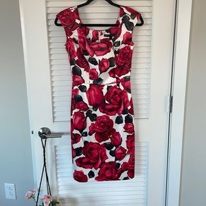 NWOT WHBM Rose print Cocktail dress